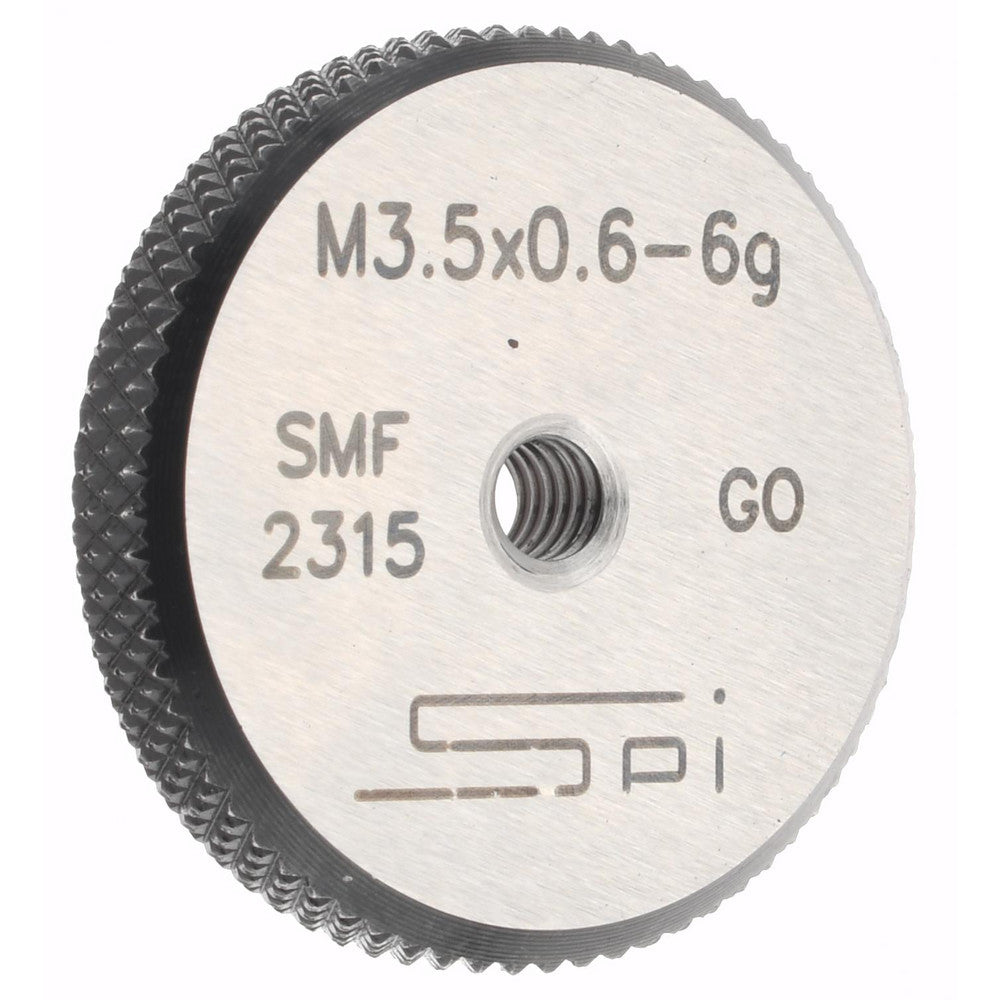 SPI 34-467-1 Threaded Ring Gage M3.5 x 0.60 Thread, Metric, Class 6G, Go