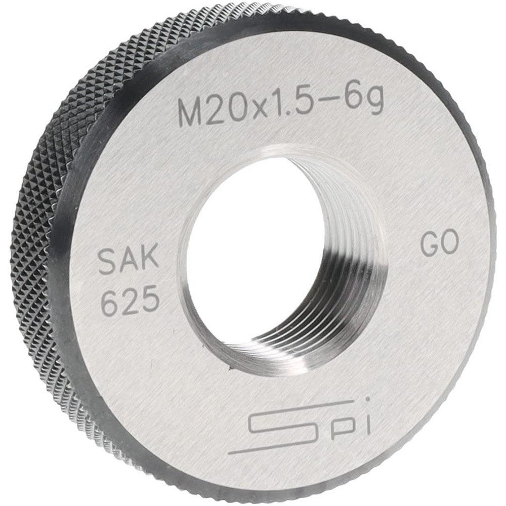 SPI 34-503-3 Threaded Ring Gage M20 x 1.50 Thread, Metric, Class 6G, Go