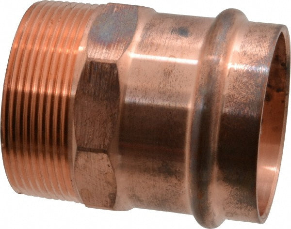 NIBCO 9032300PC Wrot Copper Pipe Adapter 2" Fitting, P x M, Press Fitting, Lead Free