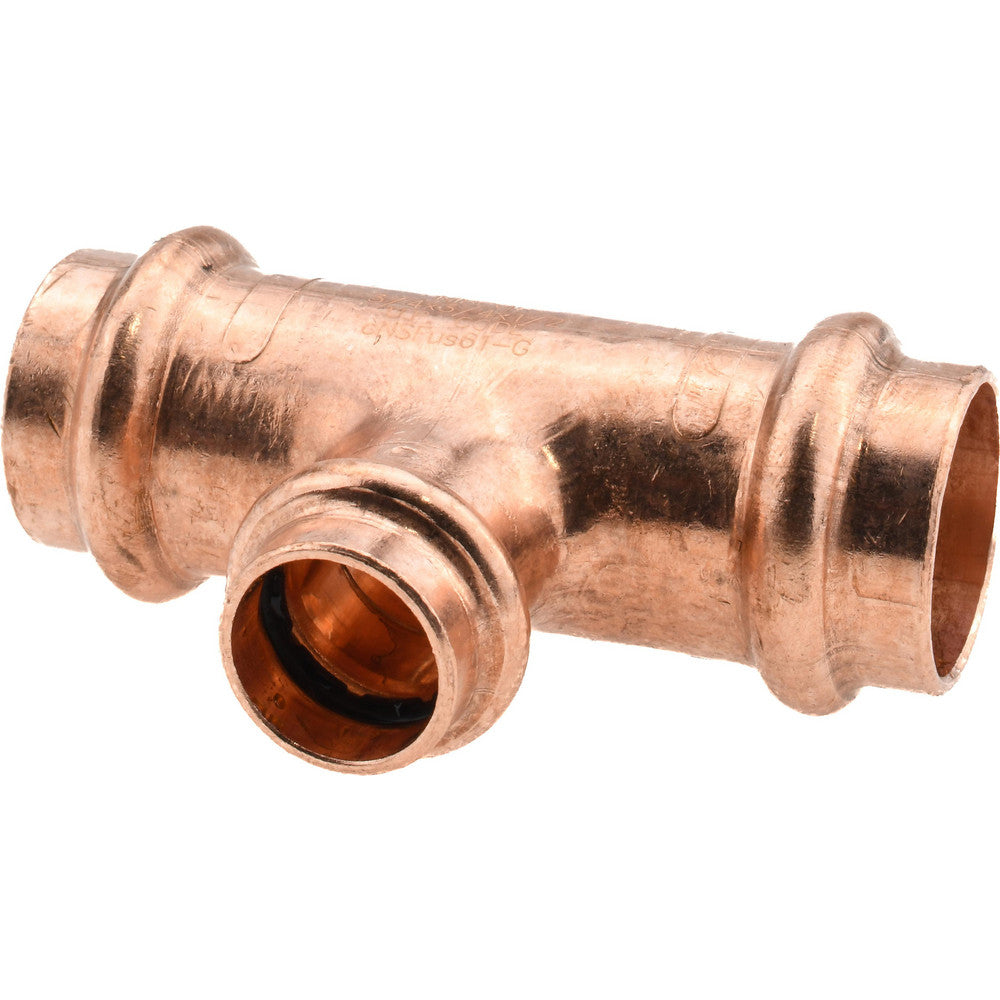 NIBCO 9098550PC Wrot Copper Pipe Tee 3/4" x 3/4" x 1/2" Fitting, P, Press Fitting, Lead Free