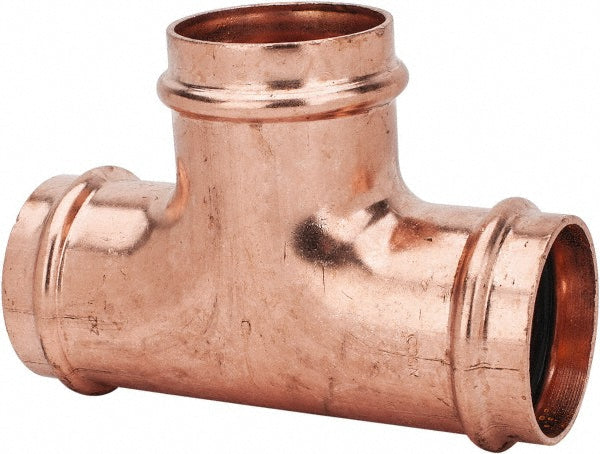 NIBCO 9102600PC Wrot Copper Pipe Tee 2" Fitting, P, Press Fitting, Lead Free