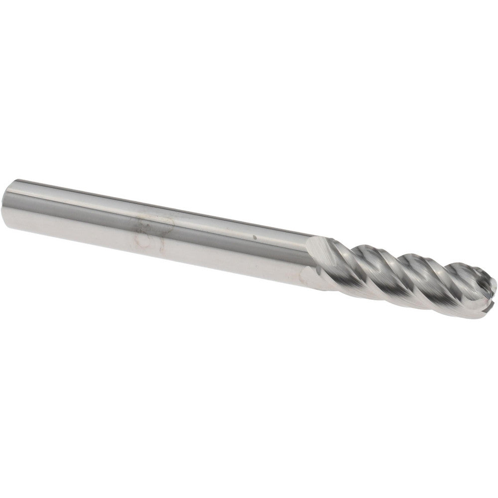Accupro 75931824 Corner Radius End Mill 1/4" Dia, 3/4" LOC, 0.0900" Radius, 4 Flute, Solid Carbide