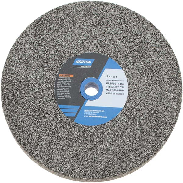 Norton 66253044454 Bench & Pedestal Grinding Wheel 8" Dia, 1" Thick, 1" Hole Dia, Aluminum Oxide