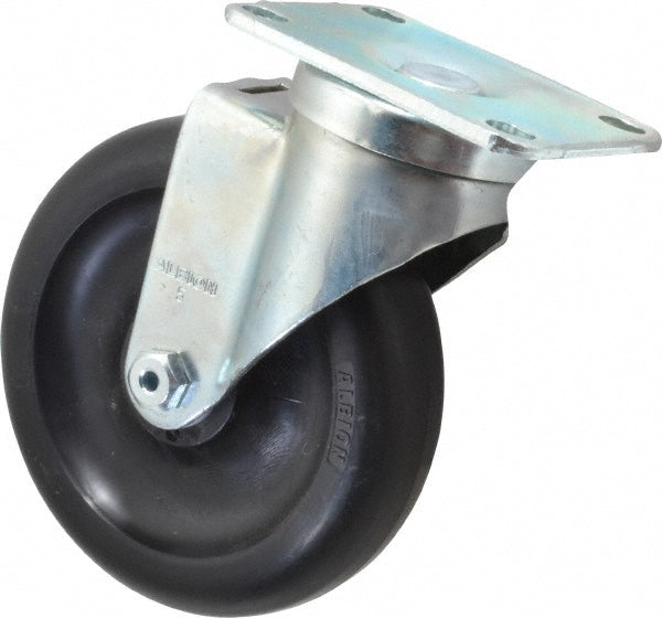 Albion 02PB05051S Swivel Top Plate Caster Polyolefin, 5" Wheel Dia, 1-1/4" Wheel Width, 350 lb Capacity, 6-3/16" OAH