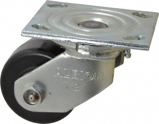 Albion 16TM03201S Swivel Top Plate Caster Phenolic, 3-1/4" Wheel Dia, 2" Wheel Width, 700 lb Capacity, 4-1/4" OAH
