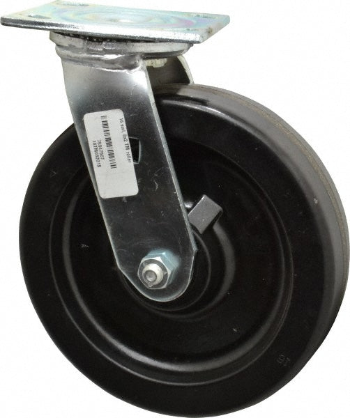 Albion 16TM08201S Swivel Top Plate Caster Phenolic, 8" Wheel Dia, 2" Wheel Width, 1,250 lb Capacity, 9-1/2" OAH
