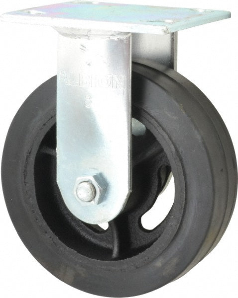 Albion 16MR06201R Rigid Top Plate Caster Rubber, 6" Wheel Dia, 2" Wheel Width, 410 lb Capacity, 7-1/4" OAH