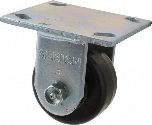 Albion 16TM03101R Rigid Top Plate Caster Phenolic, 3-1/4" Wheel Dia, 1-1/2" Wheel Width, 600 lb Capacity, 4-1/4" OAH