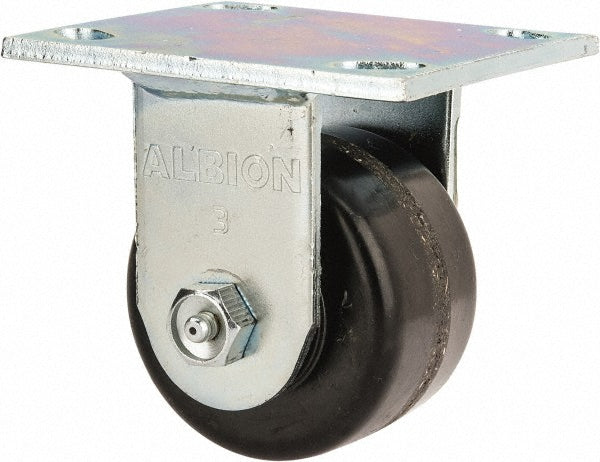 Albion 16TM03201R Rigid Top Plate Caster Phenolic, 3-1/4" Wheel Dia, 2" Wheel Width, 700 lb Capacity, 4-1/4" OAH