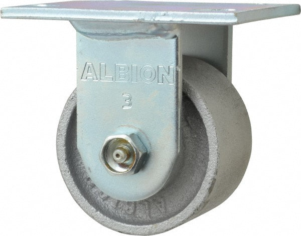 Albion 16CA03201R Rigid Top Plate Caster Cast Iron, 3-1/4" Wheel Dia, 2" Wheel Width, 700 lb Capacity, 4-1/4" OAH