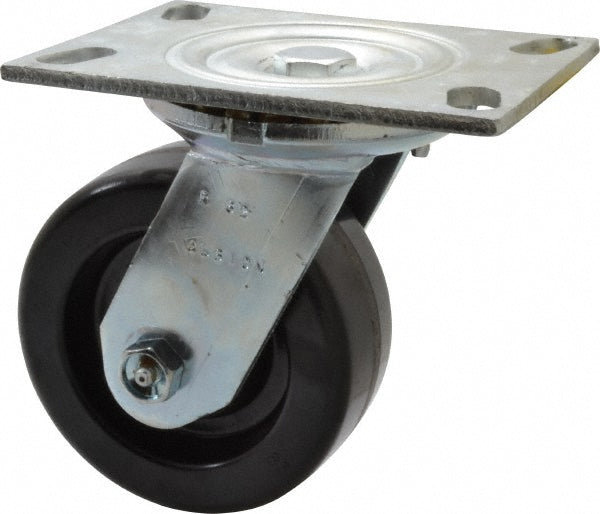 Albion 62TM05201S Swivel Top Plate Caster Phenolic, 5" Wheel Dia, 2" Wheel Width, 1,000 lb Capacity, 6-1/2" OAH