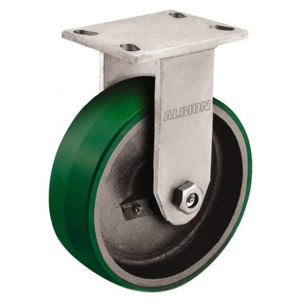 Albion 81PY05401R Rigid Top Plate Caster Polyurethane, 5" Wheel Dia, 3" Wheel Width, 1,290 lb Capacity, 6-1/2" OAH