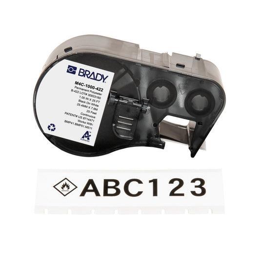 Brady 170734 Labels, Ribbons & Tapes Application Label Printer Cartridge  Type Label Printer Cartridge  Color Family White  Color Black on White  For Use With BMP41 BMP51 BMP53 M511  Width (Inch) 1