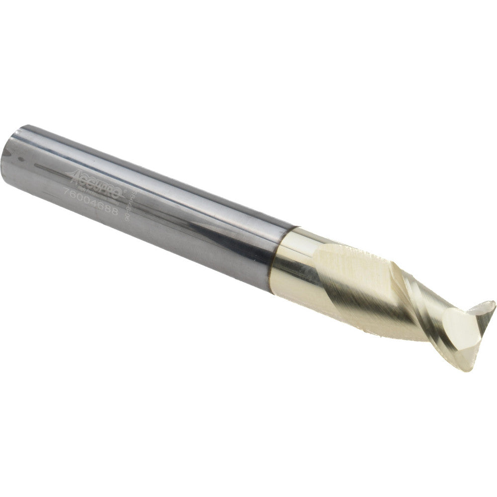 Accupro 313102 Corner Radius End Mill 5/16" Dia, 7/16" LOC, 45 deg Helix, Corner Radius End, Centercutting