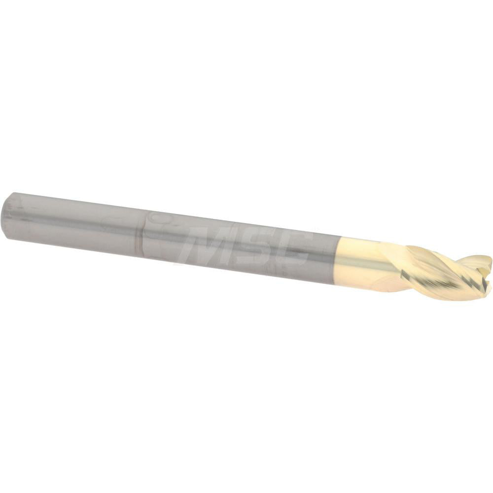 Accupro 314558 Corner Radius End Mill 1/4" Dia, 3/8" LOC, 0.0200" Radius, 3 Flute, Solid Carbide