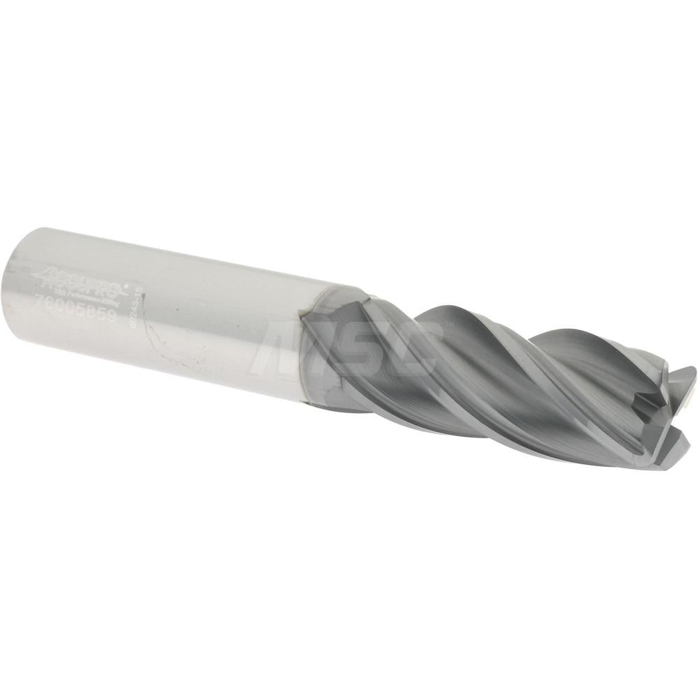 Accupro 95168288 Corner Radius End Mill 1/2" Dia, 1-1/4" LOC, 0.0600" Radius, 4 Flute, Solid Carbide