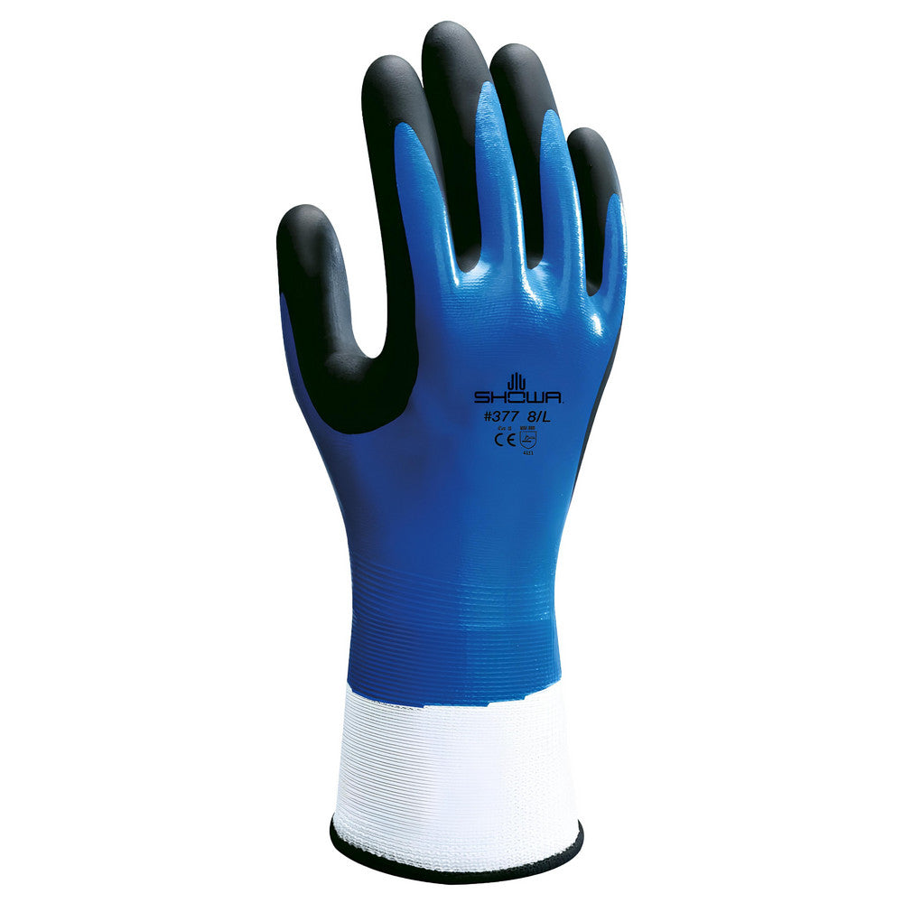 SHOWA 377M-07 General Purpose Work Gloves Medium, Nitrile Coated, Nylon