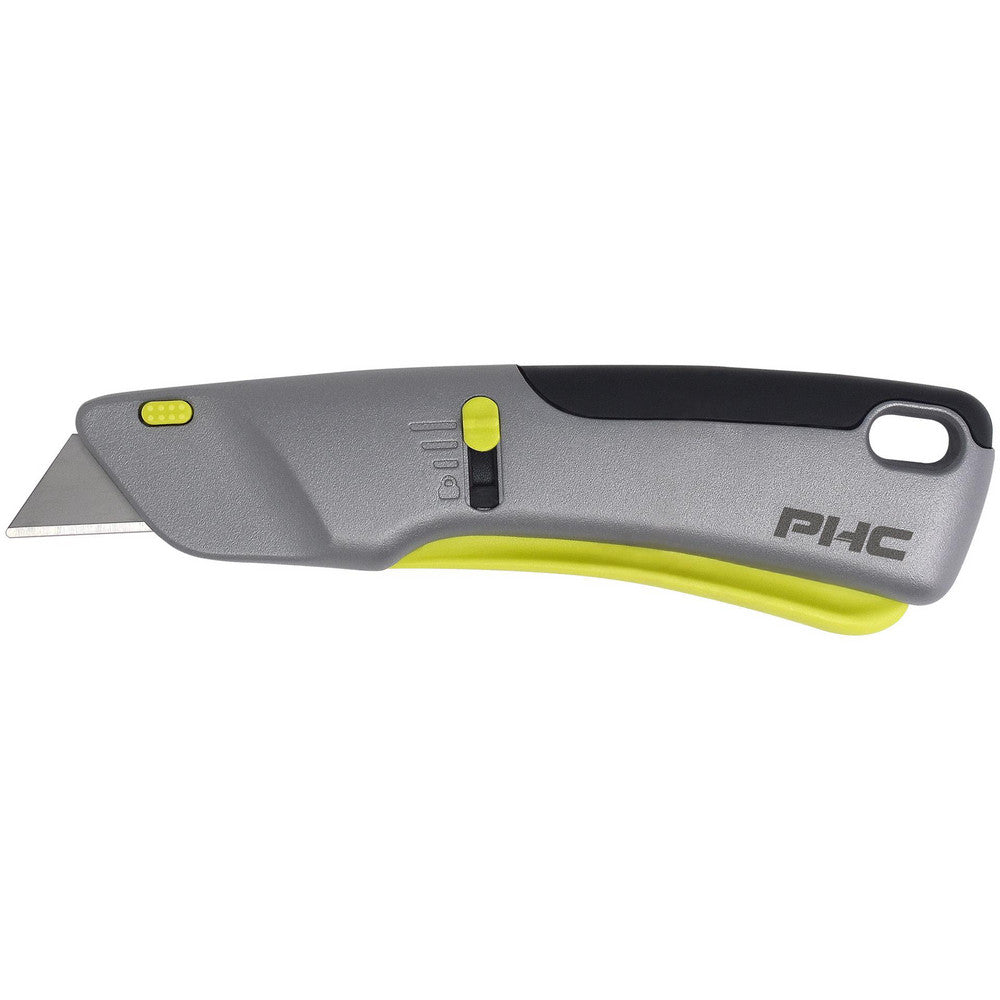 PHC E13206-9 Utility Knives, Snap Blades & Box Cutters Type Safety Knife  Blade Type Utility  Handle Material Metal  Blade Material Carbon Steel  Blade Length (mm) 58.0800  Blade Length (Decimal Inch) 2.2870