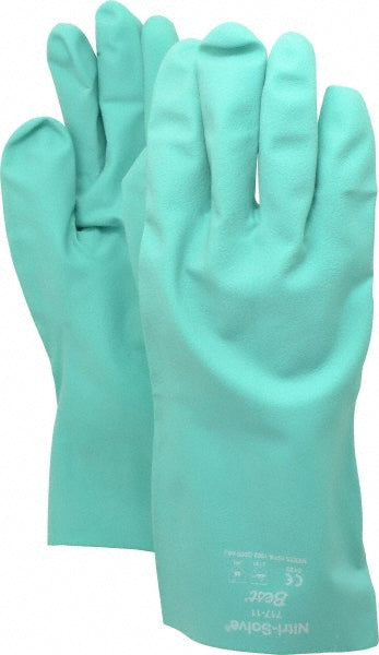 SHOWA 717-11 Chemical Resistant Gloves 2X-Large, 11 mil Thick, Nitrile, Unsupported