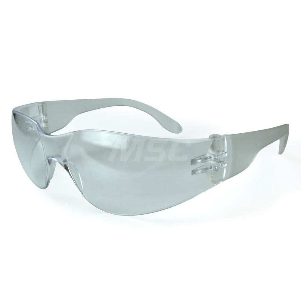 Radians MR0190ID Safety Glasses Scratch-Resistant, Polycarbonate, Clear Mirror Lenses, Frameless