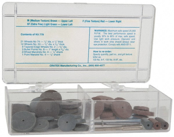 Cratex 779 KITS 49 Piece Rubberized Small Wheel & Abrasive Point Set