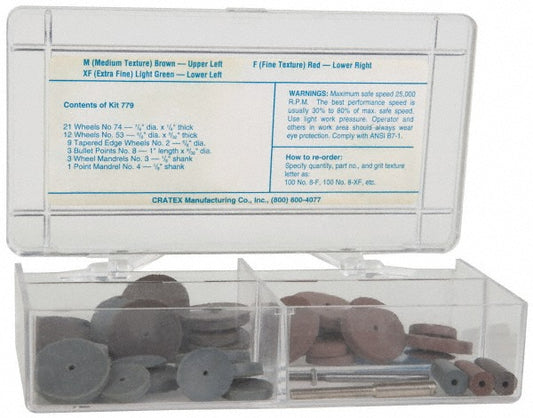 Cratex 779 KITS 49 Piece Rubberized Small Wheel & Abrasive Point Set