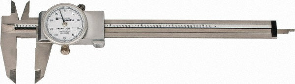 TESA Brown & Sharpe 00589020 Dial Caliper 6'' Range, 0.001'' Graduation, 0.1'' per Revolution