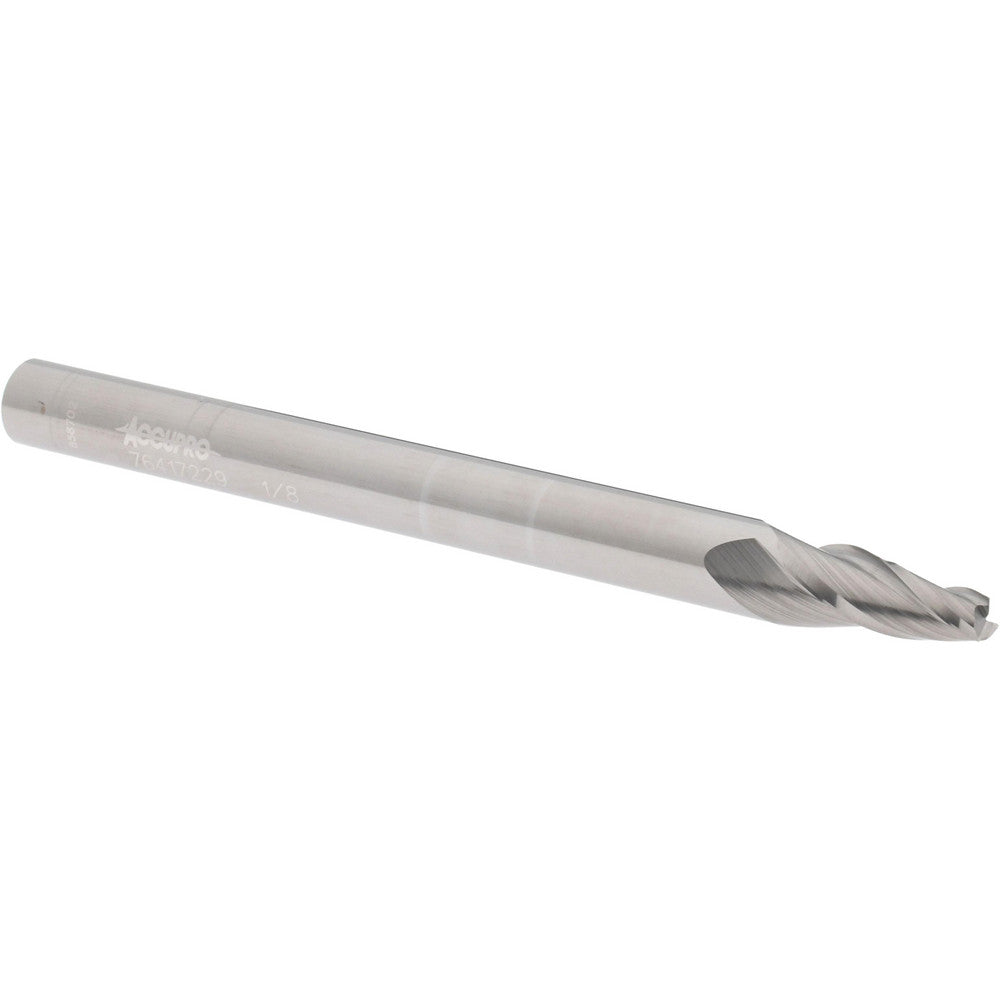 Accupro 76417229 Tapered End Mill 7 deg Angle per Side, 1/8" Small Dia, 1/2" LOC, 3 Flute, Solid Carbide, Square End