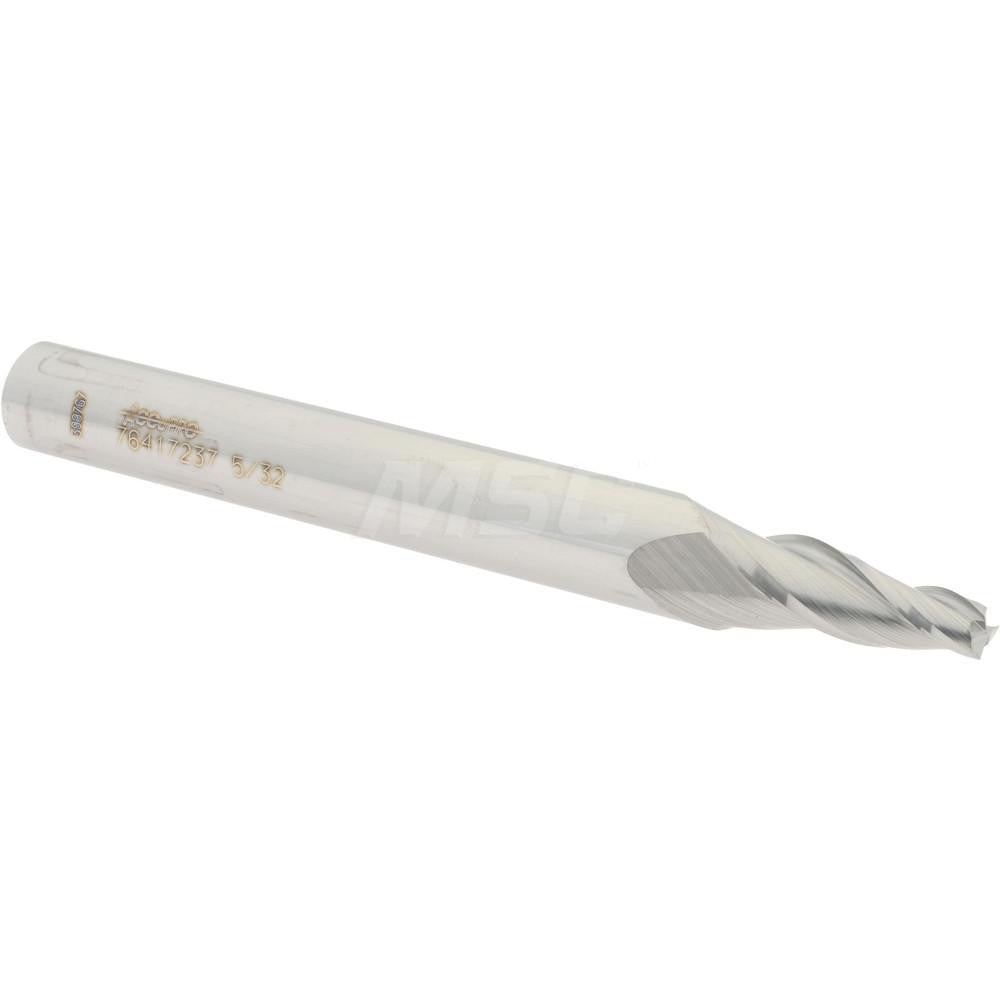 Accupro 76417237 Tapered End Mill 7 deg Angle per Side, 5/32" Small Dia, 3/4" LOC, 3 Flute, Solid Carbide, Square End