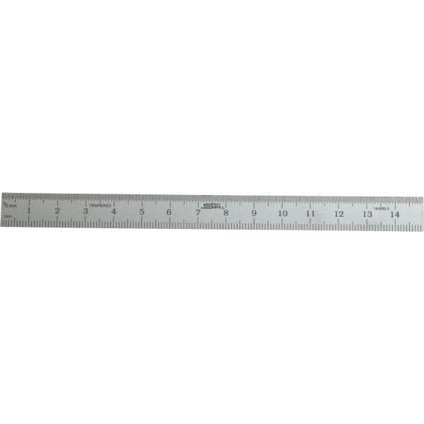 SPI 14-680-3 Steel Rule Metric Graduation, Flexible, 1/2" OAW