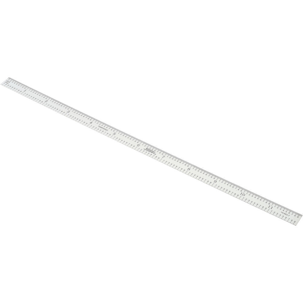 SPI 14-683-7 Steel Rule 12" OAL, Decimal & Metric Graduation, Flexible, 1/2" OAW