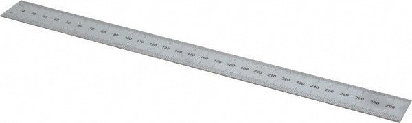 SPI 14-457-6 Steel Rule 12" OAL, Metric Graduation, Rigid, 1" OAW
