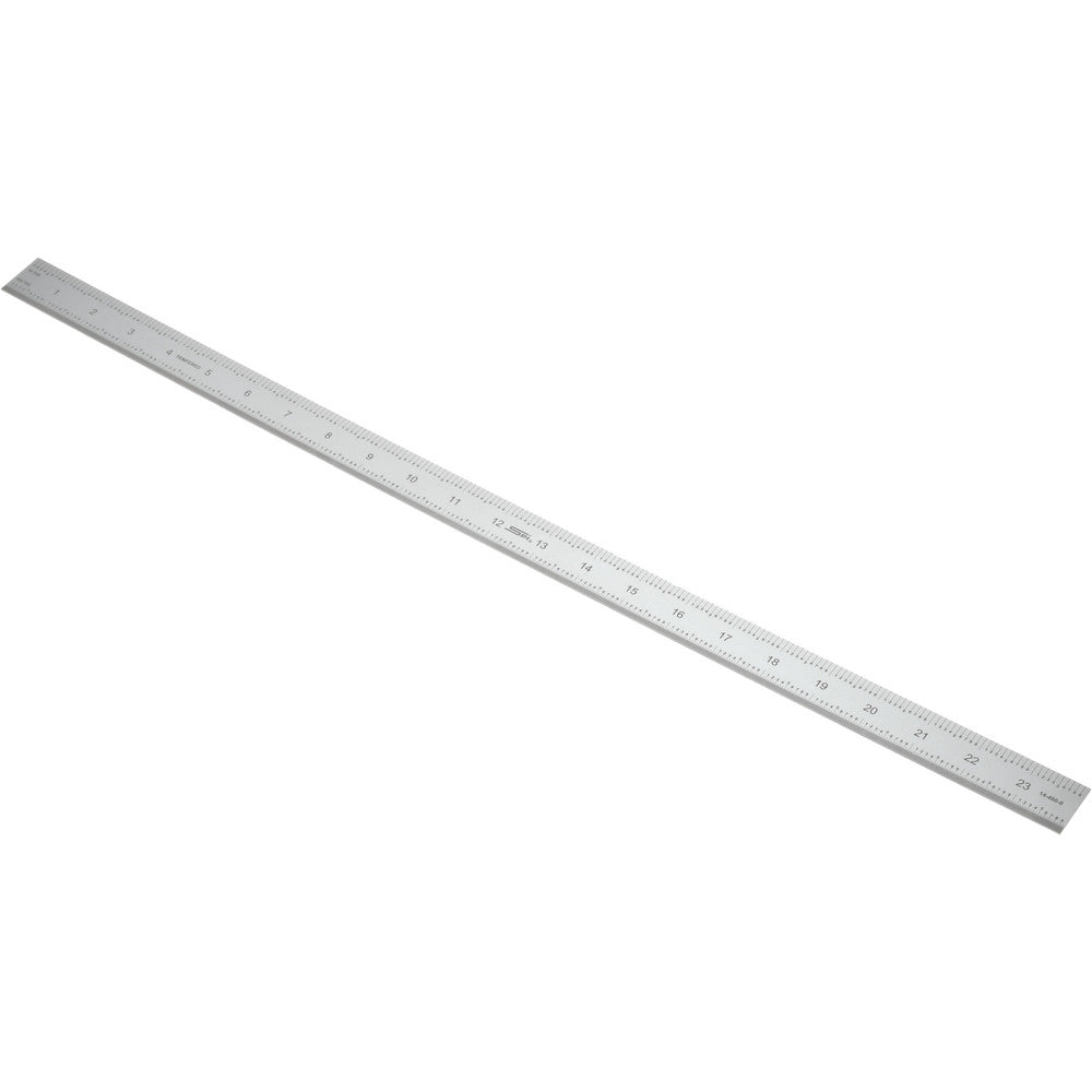 SPI 14-460-0 Steel Rule 24" OAL, Decimal & Metric Graduation, Rigid, 1-1/8" OAW