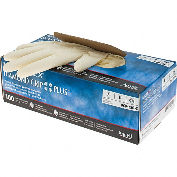 Ansell DGP-350-S Disposable Glove Series Microflex Diamond Grip Plus, Size Small, 5.5 mil, Not Coated, Latex, Medical Grade, Powder-Free