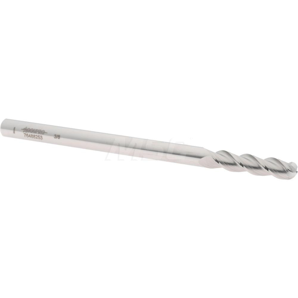 Accupro 76488253 Ball End Mill 0.375" Dia, 1.5" LOC, 3 Flute, Solid Carbide