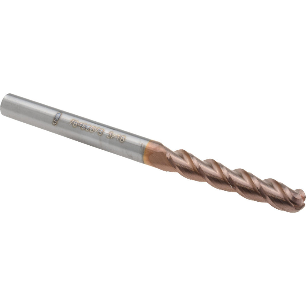Accupro 76488378 Ball End Mill 0.1875" Dia, 1" LOC, 3 Flute, Solid Carbide