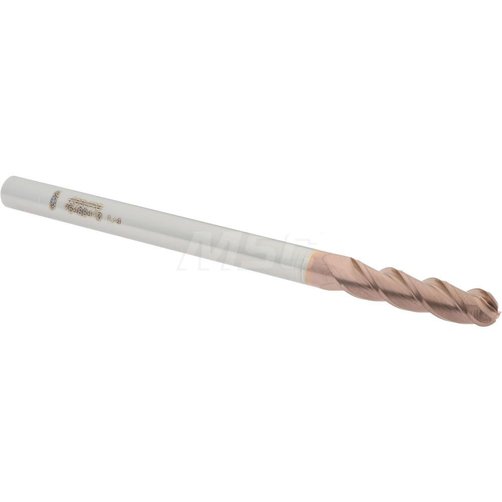 Accupro 76488410 Ball End Mill 0.25" Dia, 1" LOC, 3 Flute, Solid Carbide