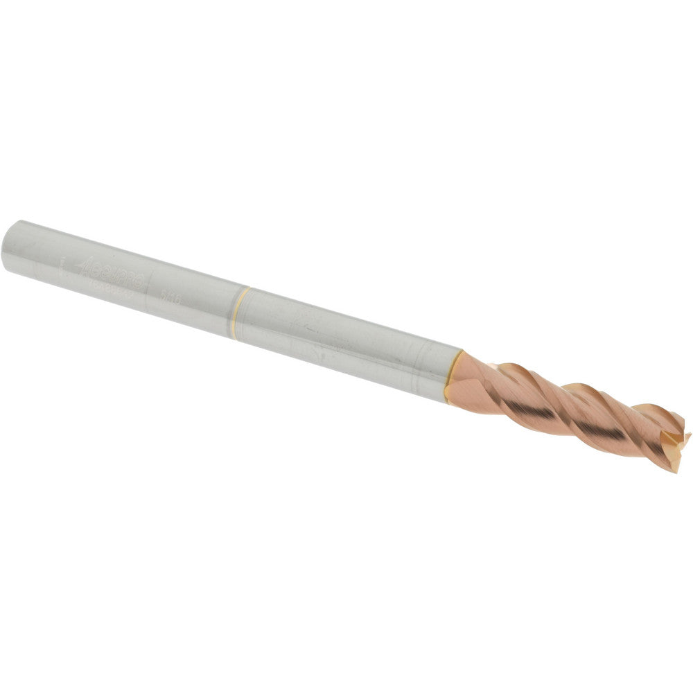Accupro 76488642 Square End Mill 5/16'' Dia, 1'' LOC, 5/16'' Shank Dia, 4'' OAL, 3 Flutes, Solid Carbide