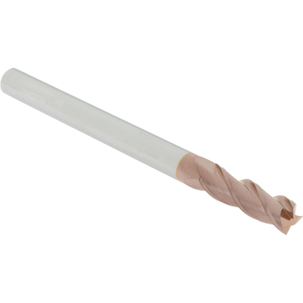 Accupro 76488758 Square End Mill 1/2'' Dia, 1-1/2'' LOC, 1/2'' Shank Dia, 6'' OAL, 3 Flutes, Solid Carbide
