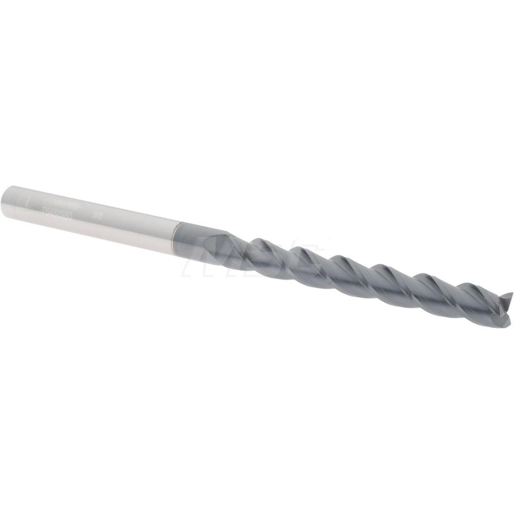 Accupro 76488980 Square End Mill 3/8'' Dia, 3'' LOC, 3/8'' Shank Dia, 6'' OAL, 3 Flutes, Solid Carbide