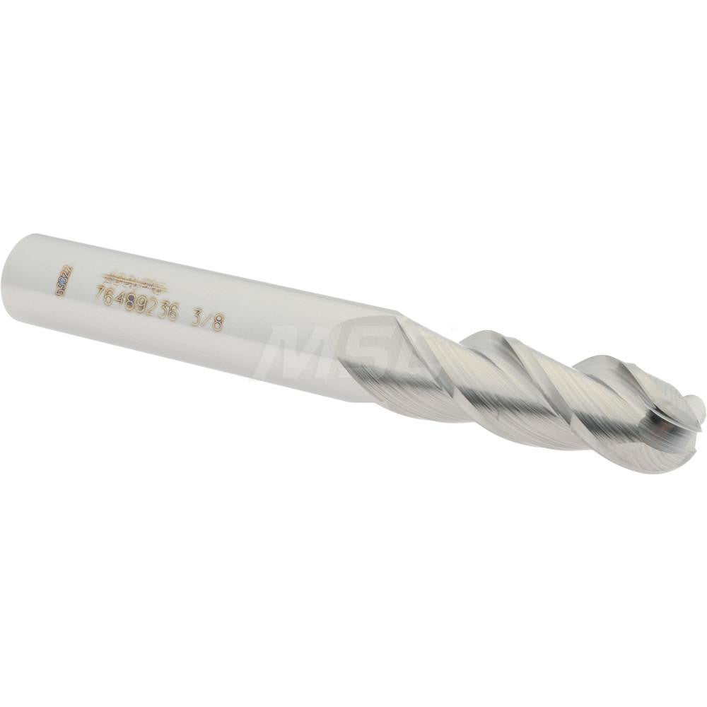 Accupro 76489236 Ball End Mill 0.375" Dia, 1.125" LOC, 3 Flute, Solid Carbide