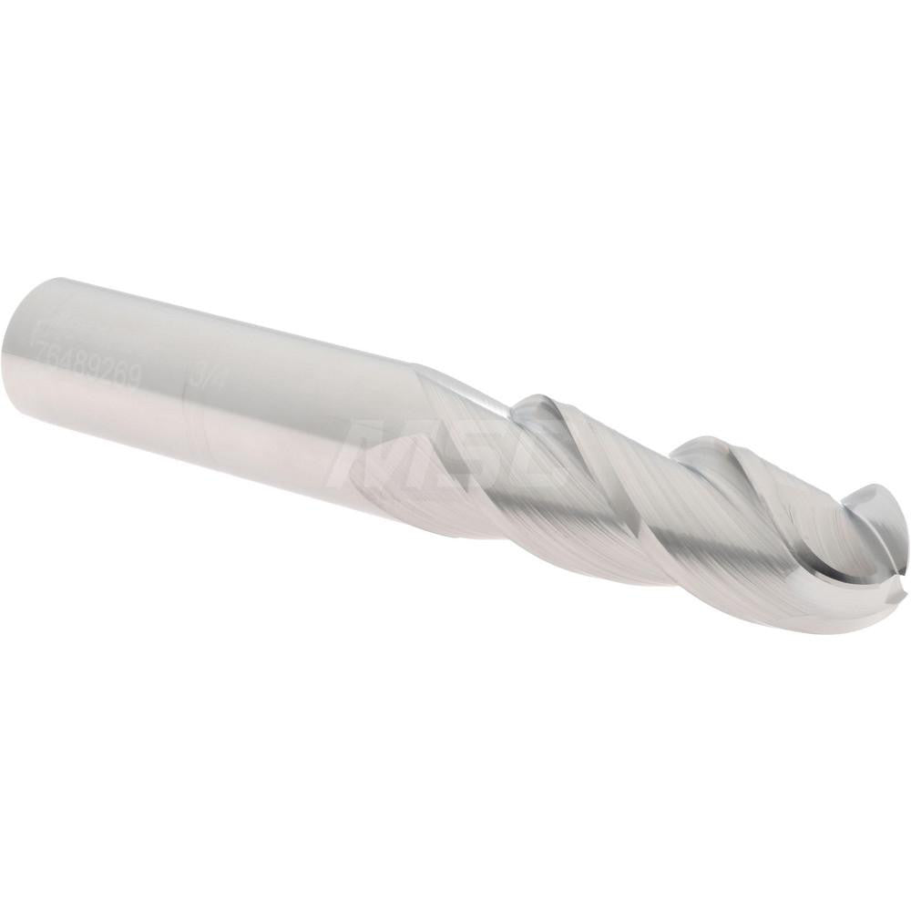 Accupro 76489269 Ball End Mill 0.75" Dia, 2.25" LOC, 3 Flute, Solid Carbide