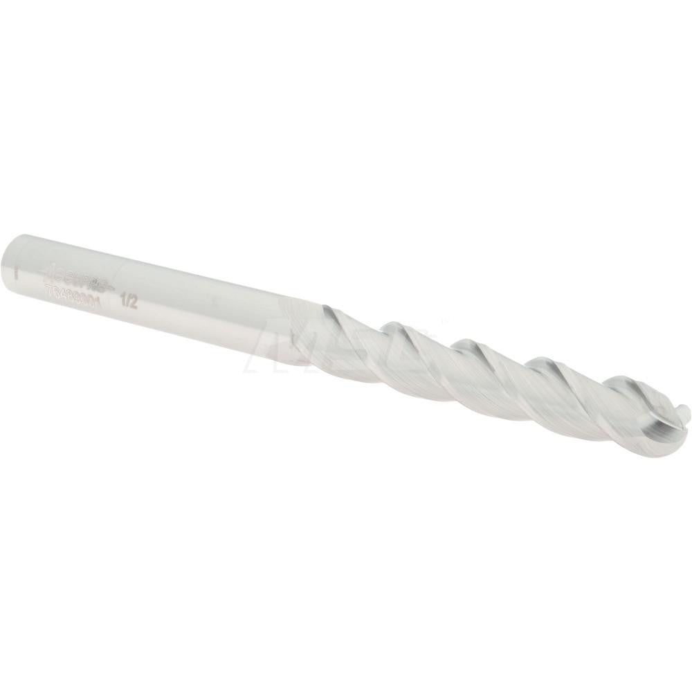 Accupro 76489301 Ball End Mill 0.5" Dia, 3" LOC, 3 Flute, Solid Carbide