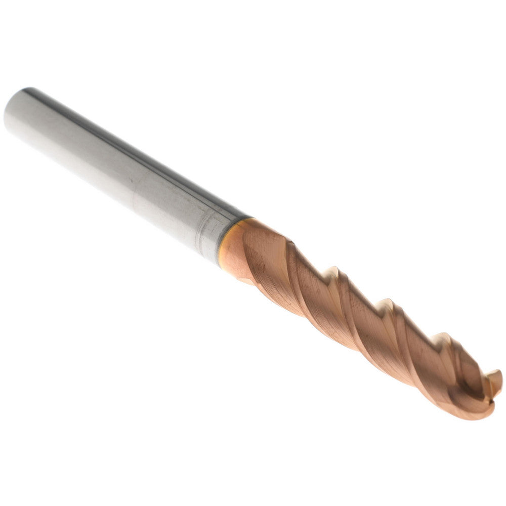Accupro 76489350 Ball End Mill 0.25" Dia, 1.125" LOC, 3 Flute, Solid Carbide