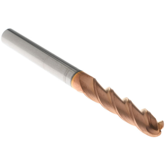 Accupro 76489350 Ball End Mill 0.25" Dia, 1.125" LOC, 3 Flute, Solid Carbide