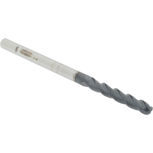 Accupro 76489541 Ball End Mill 0.25" Dia, 1.5" LOC, 3 Flute, Solid Carbide