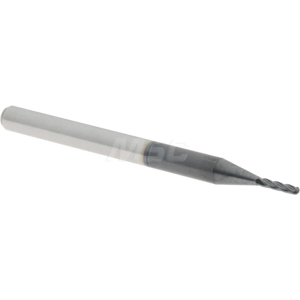 Accupro 76489657 Ball End Mill 0.0394" Dia, 0.1575" LOC, 4 Flute, Solid Carbide
