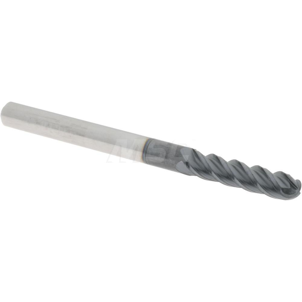Accupro 76489699 Ball End Mill 0.1181" Dia, 0.4724" LOC, 4 Flute, Solid Carbide