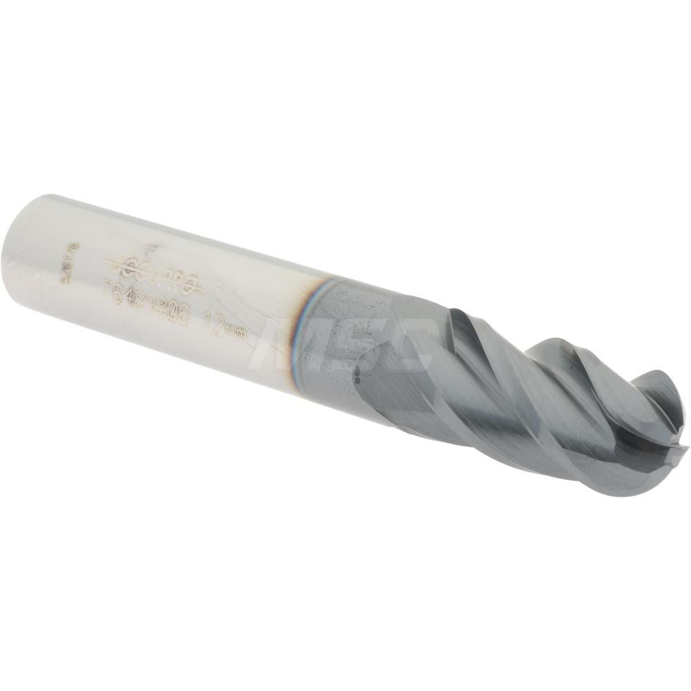 Accupro 76489806 Ball End Mill 0.4724" Dia, 0.9843" LOC, 4 Flute, Solid Carbide
