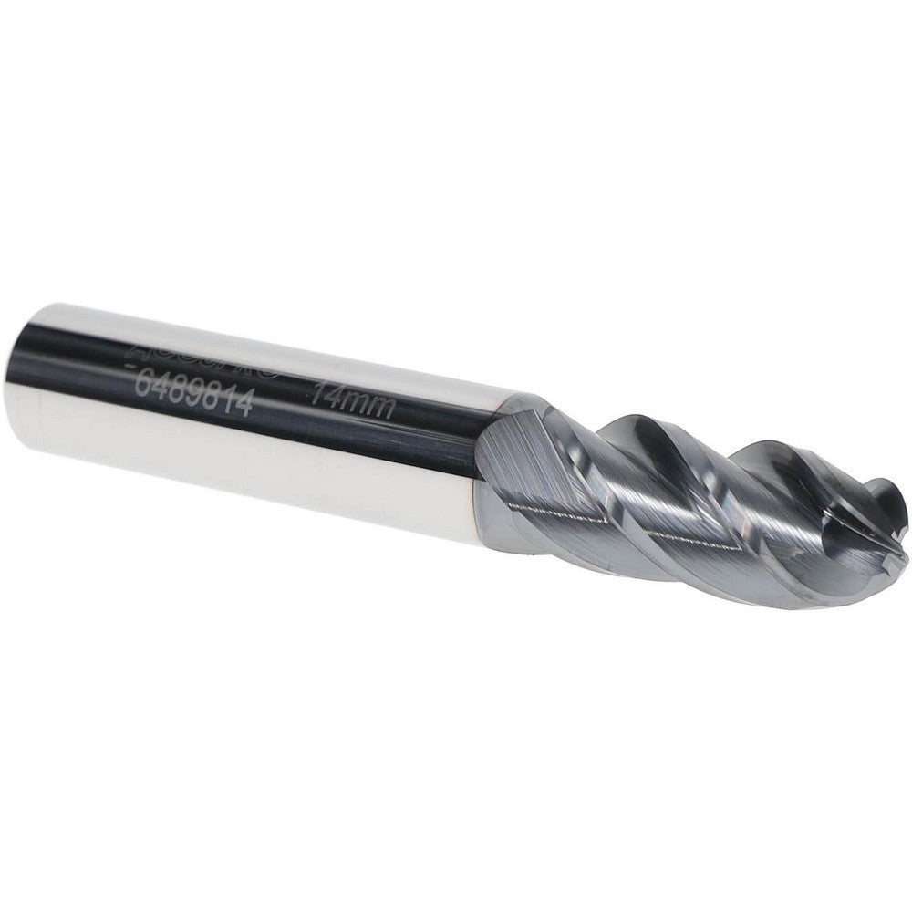 Accupro 76489814 Ball End Mill 0.5512" Dia, 1.26" LOC, 4 Flute, Solid Carbide
